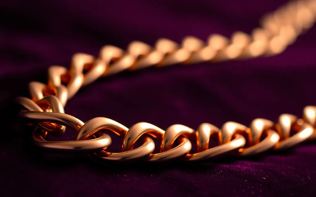 Catena in metallo rosa, come i blocchi della blockchain che registrano ogni ricarica in criptovalute
